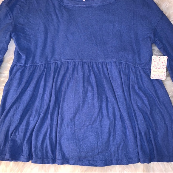 Free People Forever Your Girl Blue Tunic T-Shirt - Picture 7 of 12